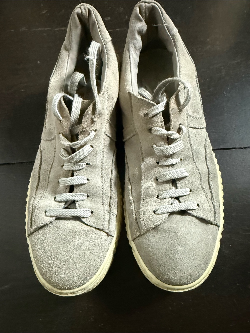 Women’s Post Xchange Suede Low-Top Sneakers - Beige/Gray